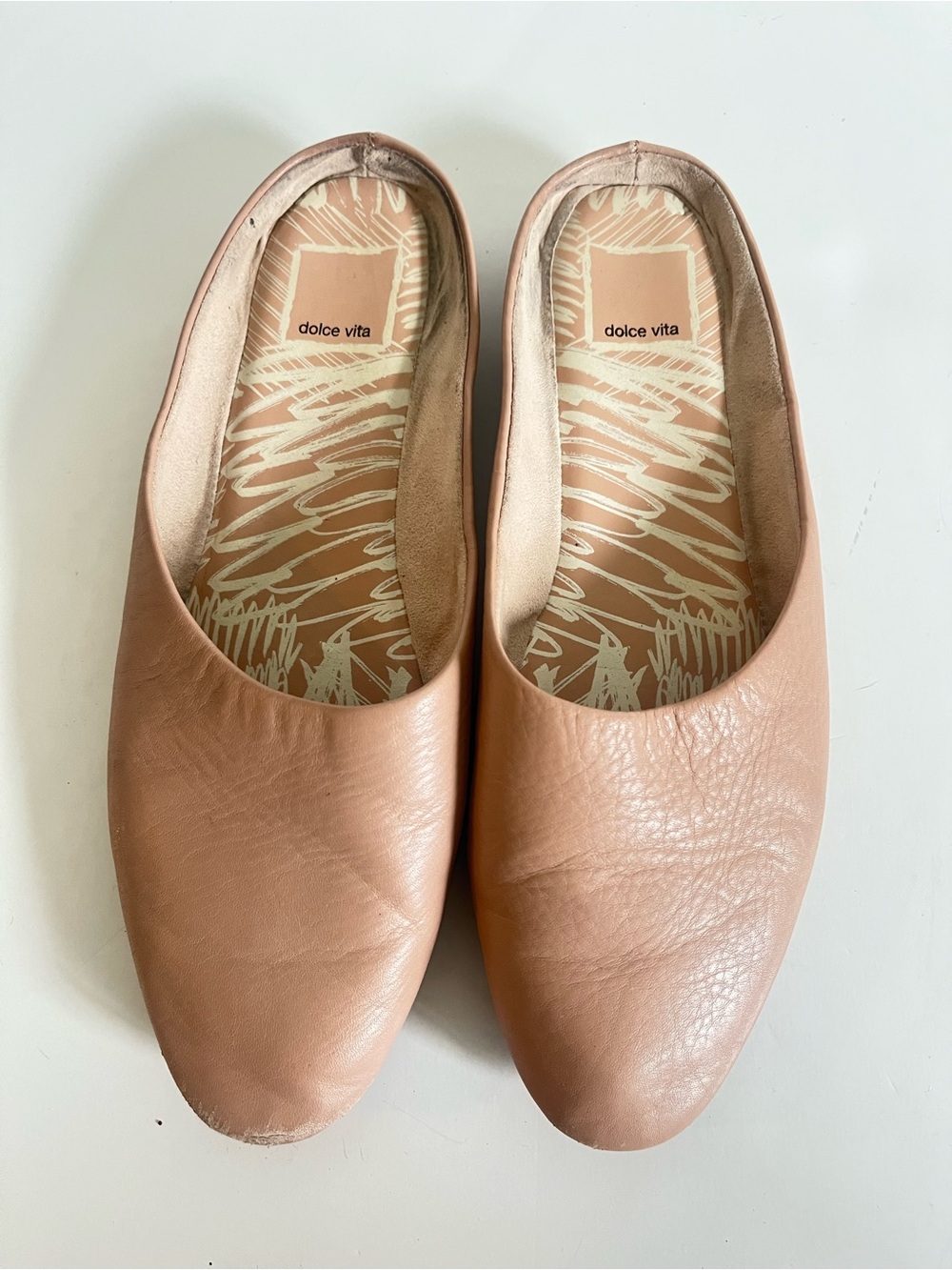 dolce vita Women's Slip-On Leather Flats in Blush size 7